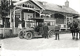 Utenfor Fjeldseter Turisthotel i 1914. Foto: Nasjonalbiblioteket