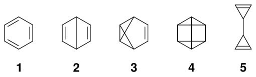 Valence isomers of benzene