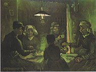 Vincent van Gogh, 1885: 'De De aardappeleters' (Nuenen), olieverf op doek, op hout gelijmd
