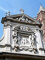 Particolare della facciata della collegiata di Sant'Ambrogio, Varazze, Liguria, Italia