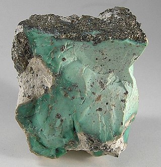 <span class="mw-page-title-main">Variscite</span> Hydrated aluminium phosphate