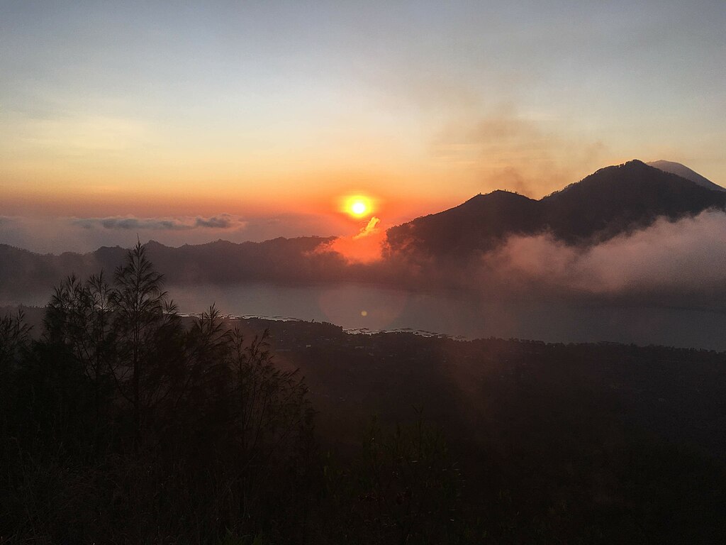 View from Mount Batur at sunrise