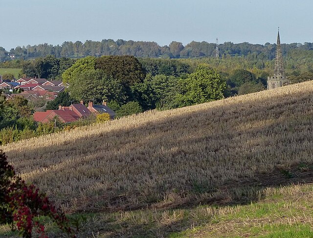 Skyline of Cotgrave with spire of All Saints' Church