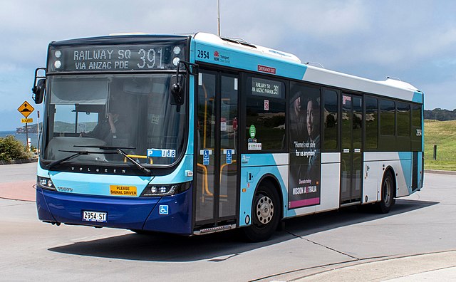 Volgren bodied Volvo B8RLE in Transport for NSW livery in December 2021