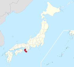 Wakayaman prefektuurin sijainti Japanissa