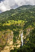 Waterfall near Lapubesi Village, Manaslu by Q-lieb-in