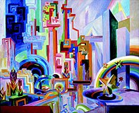 «Большие, красочные утопические здания», Венцель Хаблик, 1922