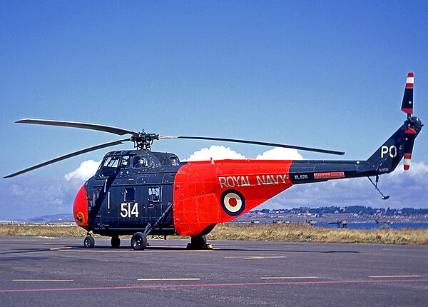 771 Squadron Westland Whirlwind HAS.7 SAR rescue helicopter at Portland in 1967.