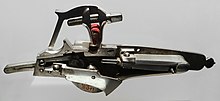 A wheellock pistol mechanism from the 17th century Wheellock for a firearm, 17th century, iron - Stadtmuseum Fembohaus - Nuremberg, Germany -DSC02125.jpg