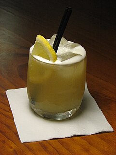 Whiskey sour Mixed drink containing whiskey