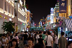 Avenue Zhongshan le soir