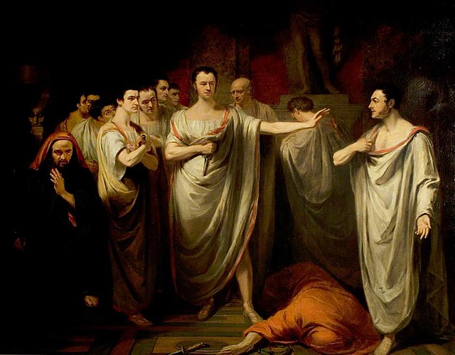 "Julius Caesar", Act III, Scene 2, the Murder Scene, George Clint (1822)