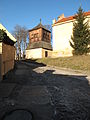 Čeština: Dřevěná zvonice ve vsi Řistuty. Okres Kladno, Česká republika. English: Wooden bell tower in Řisuty village, Kladno District, Czech Republic.