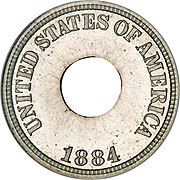 Obverse of the 1884 Eastman Johnson cent