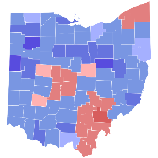 File:1932 Ohio gubernatorial election results map by county.svg