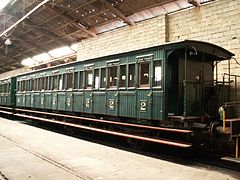 Une voiture de 3° classe préservée par l'AMTF au train 1900 à Rodange (LU).