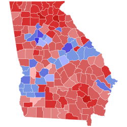 2014 Georgia gubernatorial election results map by county.svg