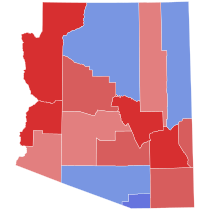 2018 Arizona gubernatorial election results map by county.svg