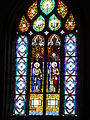 Bunte Bleiglasfenster-Die Bibel in Bildern- Verständlich auch für die weder Lesen und noch Schreiben könnende Bevölkerung vergangener Zeiten-Kirchenfenster-Stained glass-Vitrail,Vitraux-Conduzca la ventana de cristal-Vidrio de Color-Vidro manchado-Eglise Notre Dame Saint Thegonnec(1600-1800)-Bretagne