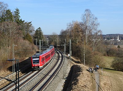 612 011 on the Munich–Buchloe railway near Kottgeisering