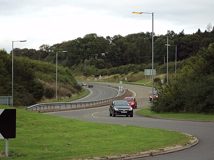 Looking north up the A441 Alvechurch Bypass from the roundabout at the junction of the A441 and B4120 roads between Alvechurch and Bordesley, Worcestershire, England