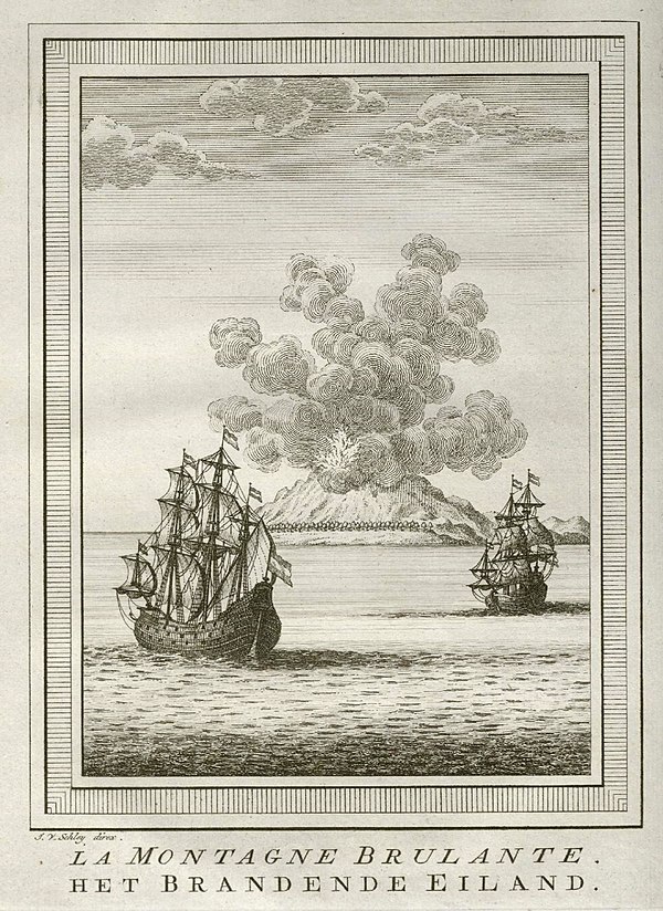 Simon Winchester maintains that the 1680 eruption was depicted in this eighteenth-century Dutch etching.