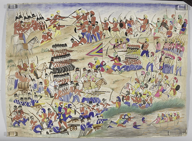 File:A battle between British and Sikh forces, possibly Sobraon, 10 February 1846.jpg