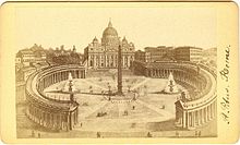 Vue de la place et de la basilique Saint-Pierre, datant de 1874