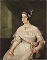Nữ hầu tước Santos mặc chiếc khăn choàng của Dòng thánh Isabel, c. 1826. Tranh của Francisco Pedro do Amaral