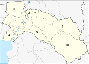 Map of Chachoengsao's 11 districts