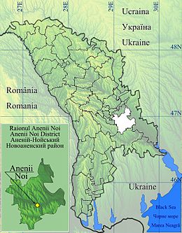 Karte von Moldawien, Position von Anenii Noi hervorgehoben