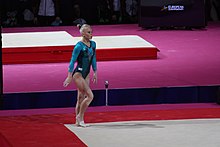 Melnikova competing at the 2018 European Championships Angelina Melnikova - Glasgow 2018 - 03.jpg