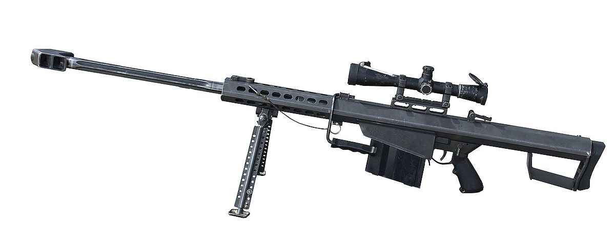 Barrett M95 bolt-action bullpup rifle in caliber .50 BMG: with the