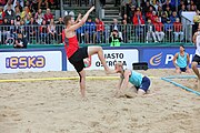 Deutsch: Beachhandball Europameisterschaften 2019 (Beach handball Euro); Tag 6: 7. Juli 2019 – Männerfinale, Dänemark-Norwegen 2:0 (25:18, 19:16) English: Beach handball Euro; Day 6: 7 July 2019 – Men's Final – Denmark-Norway 2:0 (25:18, 19:16)