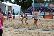 Deutsch: Beachhandball Europameisterschaften 2019 (Beach handball Euro); Tag 6: 7. Juli 2019 – Frauenfinale, Dänemark-Ungarn 2:0 (18:12, 23:22) English: Beach handball Euro; Day 6: 7 July 2019 – Women's Final – Denmark-Hungary 2:0 (18:12, 23:22)