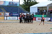 Deutsch: Beachhandball Europameisterschaften 2019 (Beach handball Euro); Tag 3: 4. Juli 2019 – Frauen, Hauptrunde Gruppe II, Deutschland-Spanien 1:2 (18:24, 24:14, 8:9) English: Beach handball Euro; Day 3: 4 July 2019 – Women Main Round Group II – Germany-Spain 1:2 (18:24, 24:14, 8:9)