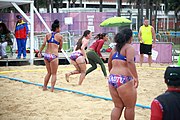 Deutsch: Beachhandball bei den Olympischen Jugendspielen 2018; Tag 5, 10. November 2018; Mädchen, Platzierungsrunde - Amerikanisch-Samoa-Venezuela 0:2 English: Beach handball at the 2018 Summer Youth Olympics at 11 October 2018 – Girls Consolation Round – American Samoa-Venezuela 0:2