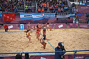 Deutsch: Beachhandball bei den Olympischen Jugendspielen 2018; Tag 5, 10. November 2018; Mädchen, Hauptrunde - Kroatien-Argentinien 1:2 English: Beach handball at the 2018 Summer Youth Olympics at 11 October 2018 – Girls Main Round – Croatia-Argentina 1:2