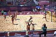 Deutsch: Beachhandball bei den Olympischen Jugendspielen 2018; Tag 4, 10. Oktober 2018; Mädchen, Vorrunde, Gruppe A - Ungarn-Chinese Taipei (Taiwan) 2:0 English: Beach handball at the 2018 Summer Youth Olympics at 10 October 2018 – Girls Preliminary Round Group A‎ – Hungary-Chinese Taipei 2:0