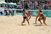 Deutsch: Beachvolleyball bei den Olympischen Jugendspielen 2018; Tag 11, 17. Oktober 2018; Mädchen, Finale – Italien (Claudia Scampoli & Nicol Bertozzi)- Russland (Maria Woronina & Maria Botscharow) 0:2 (19–21/19–21) English: Beach volleyball at the 2018 Summer Youth Olympics at 17 October 2018 – Girls Final – Italy (Claudia Scampoli & Nicol Bertozzi) - Russia (Maria Voronina & Maria Bocharova) 0:2 (19–21/19–21)