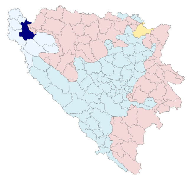 Kommunens läge i Bosnien och Hercegovina