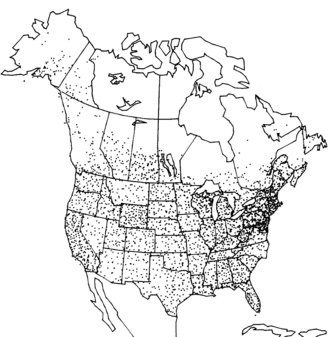 BBS routes in the U.S. and Canada, as of 1990 Breeding Bird Survey Routes, 1990.png