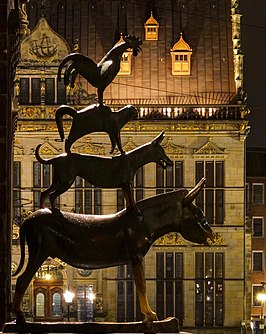 De Bremer stadsmuzikanten in het centrum