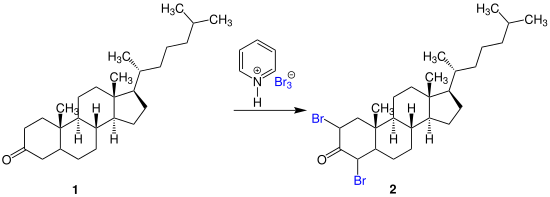 Bromination of a 3-keto steroid