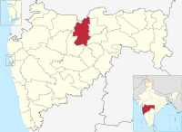 मानचित्र जिसमें बुलढाणा ज़िला Buldhana district हाइलाइटेड है