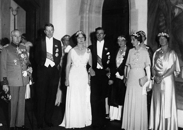 Wedding of Princess Sibylla and Prince Gustaf Adolf of Sweden in Coburg in October 1932.