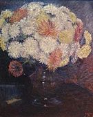 Chrysanthèmes blanches dans un vase, 1898