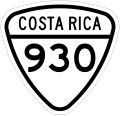 Road shield of Costa Rica National Tertiary Route 930