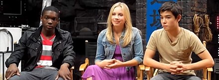 (left to right) Carlos Knight, Gracie Dzienny, and Ryan Potter talk to LA Teen Festival about Supah Ninjas in 2011