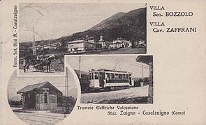Cartolina con la stazione di Zuigno
